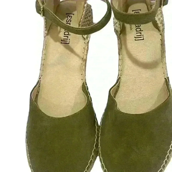 Espadrij l'originale Women Suede Green Jute Heels Ankle Strap Platform Sz 40/ 10 - Picture 15 of 16